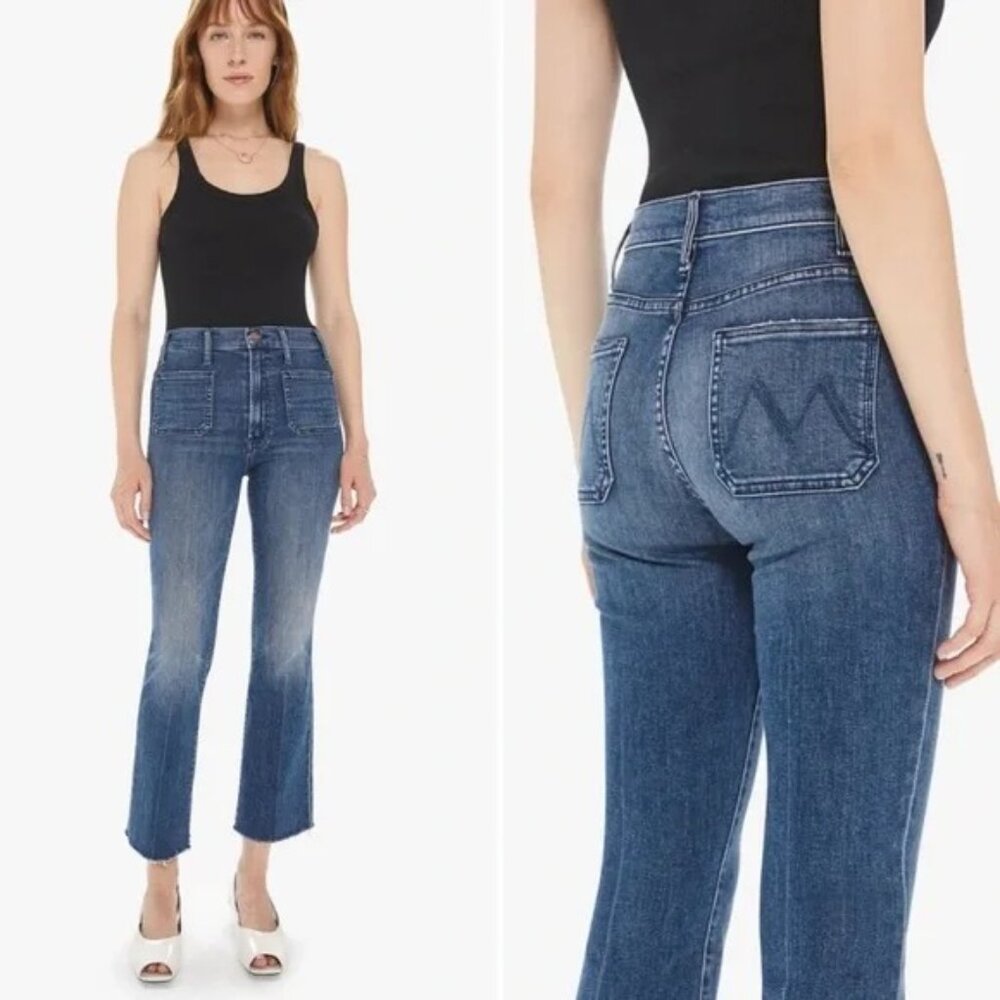 Mother Jeans Hustler Patch Pocket Ankle Fray Jeans in Out For The Evening 26